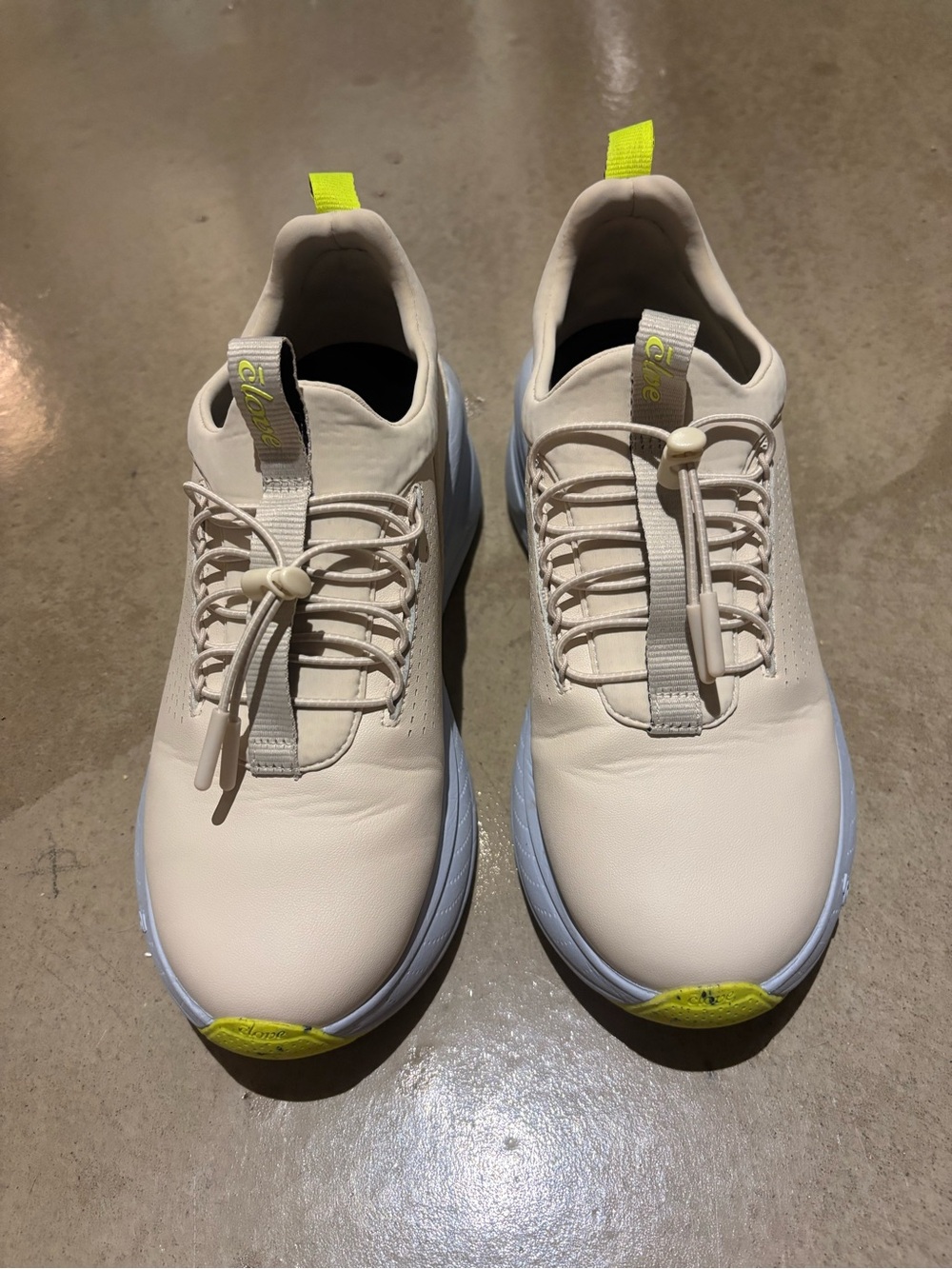 Women’s Casual Lightweight Sneakers in Cream with Neon Accents
